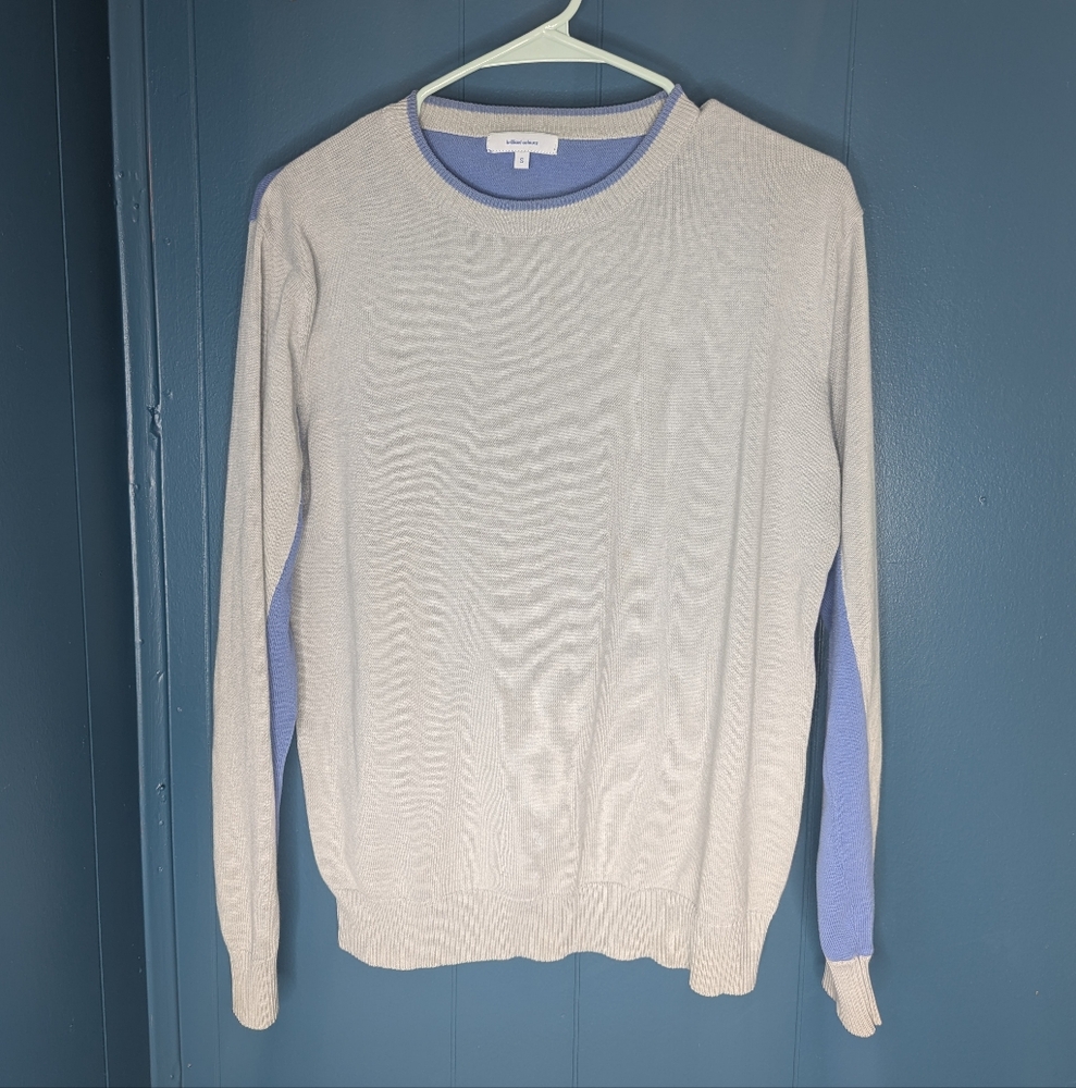 Men's Gray and Blue Sweater